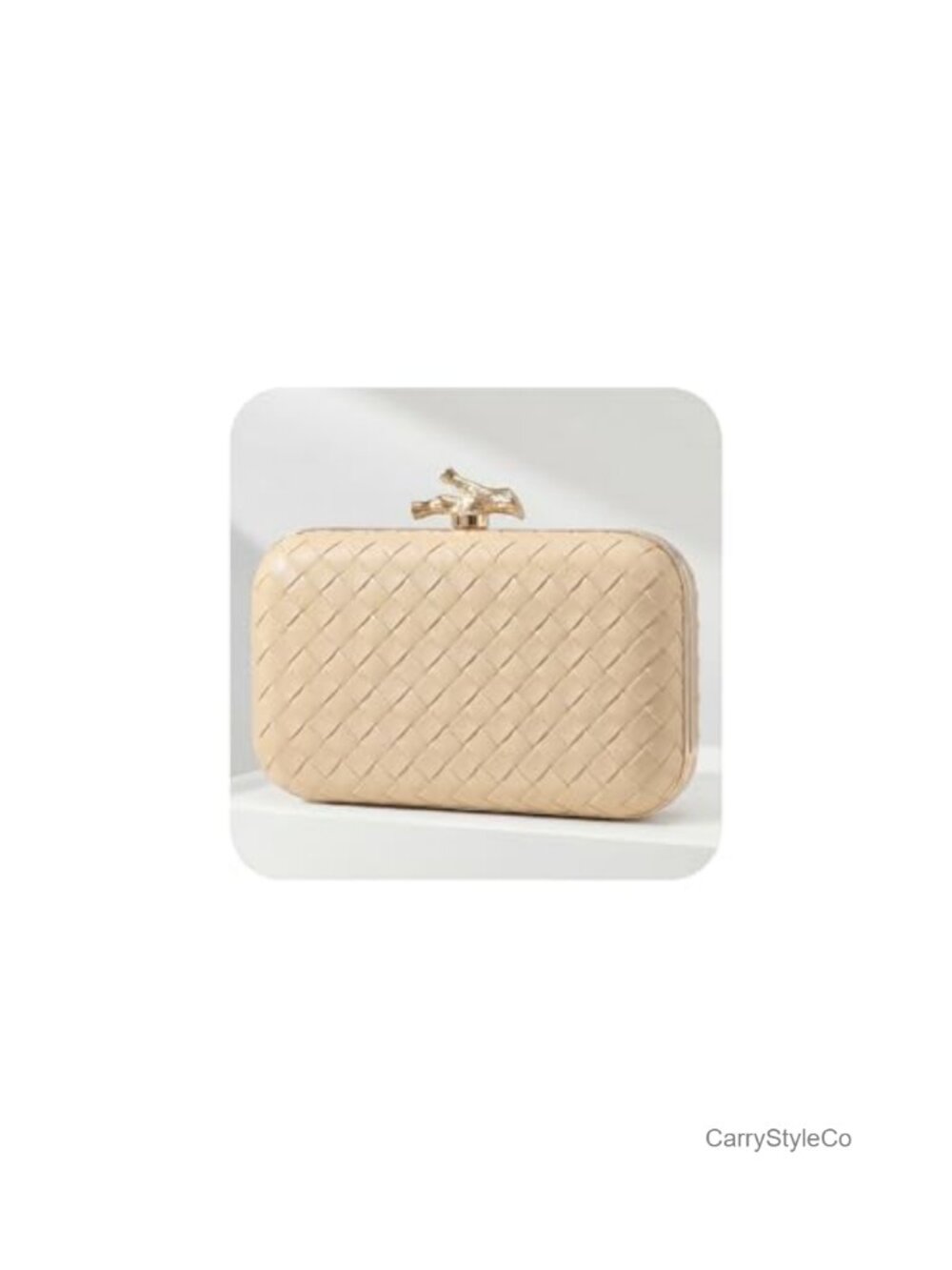 Woven Clutch Purse Detachable Chain Strap Formal Evening Bag